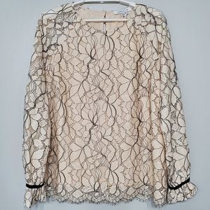 Rose + Olive Lace Long Slevees Top